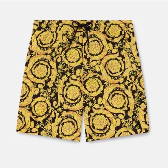Versace Other - Versace Baroque Yellow and Black Swim Trunks